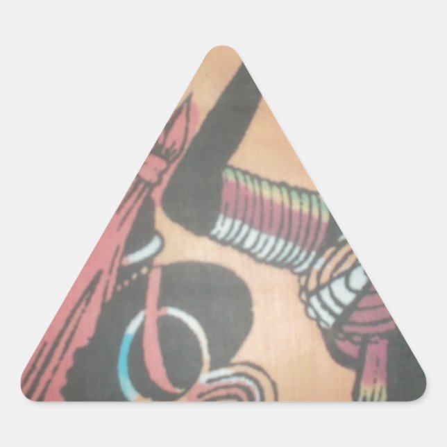 Adesivo Triangular A Beleza Eterno da Tradição Maasai (Frente)