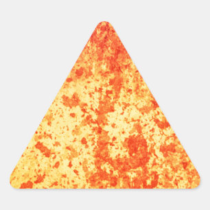 Adesivo Triangular A fonte da lava quente entra em erupção do vulc