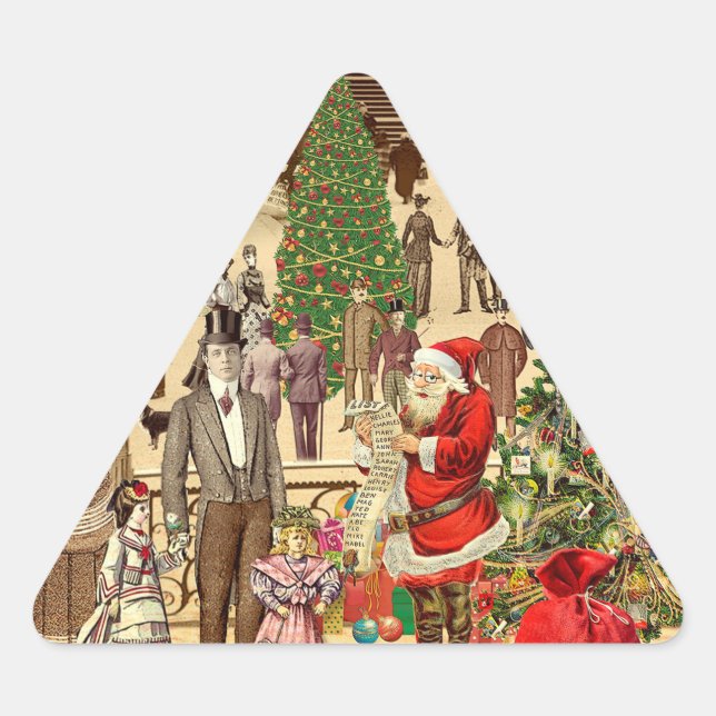 Adesivo Triangular A Longa Lista de Papai Noel (Frente)