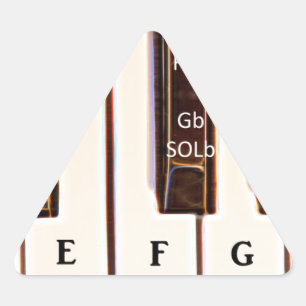 Adesivo Triangular A oitava do piano FAZ COM REFERÊNCIA ao MI