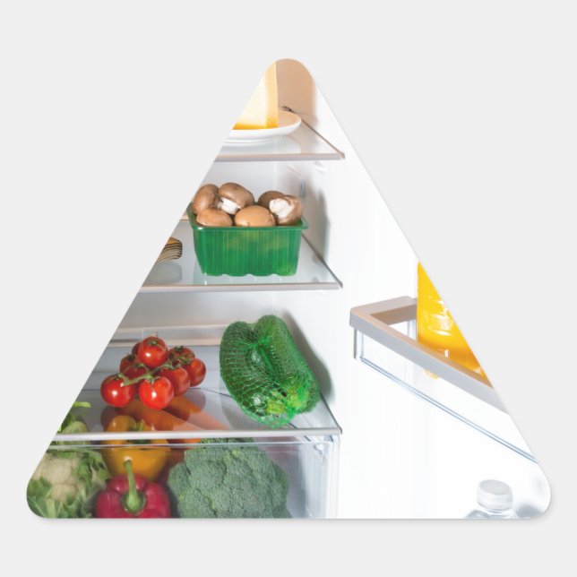Adesivo Triangular Abrir o frigorífico cheio de comida (Frente)