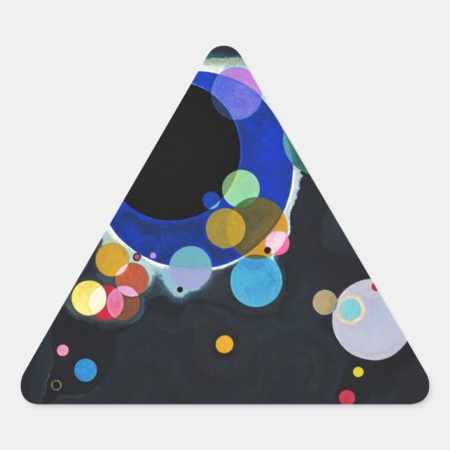 Adesivo Triangular Abstrato de Vários Círculos do Kandinsky (Frente)