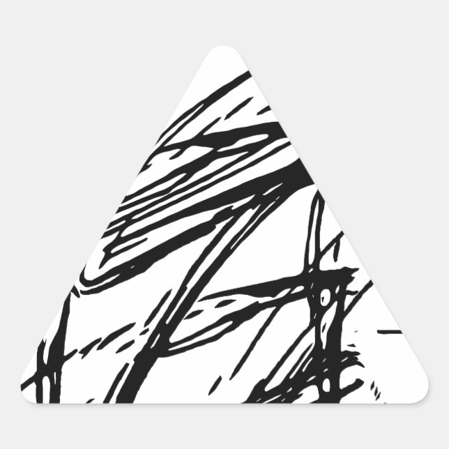Adesivo Triangular Abstrato preto e branco (Frente)