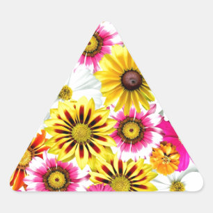 Adesivo Triangular Acessórios impressionantes de padrão de flores ama