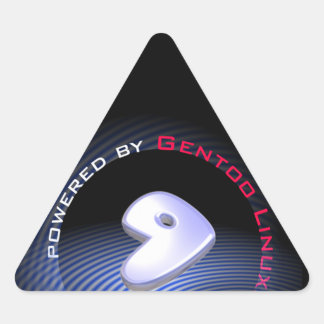 Adesivo Triangular Acionado pelo logotipo GENTOO LINUX