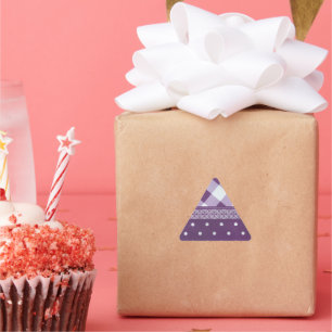Adesivo Triangular Adorável padrão sem costura do Damask Purple
