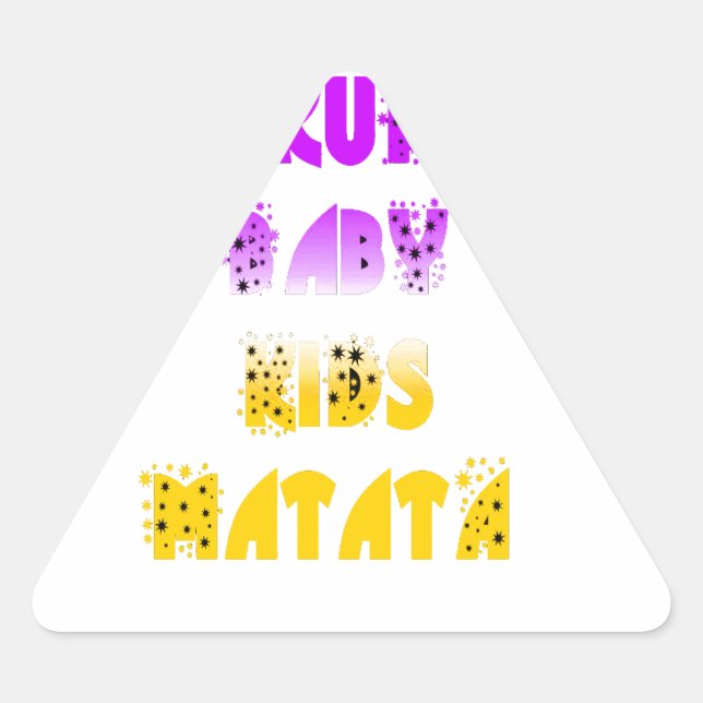 Adesivo Triangular Adorável Roxo e Amarelo Hakuna Matata Baby Kids G (Frente)