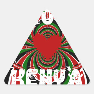 Adesivo Triangular Adoro Heart Kenya: Arte Dinâmica De Bandeiras