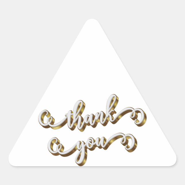 Adesivo Triangular Agradecimento Tipografia Ouro Moderno  (Frente)