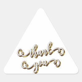 Adesivo Triangular Agradecimento Tipografia Ouro Moderno 