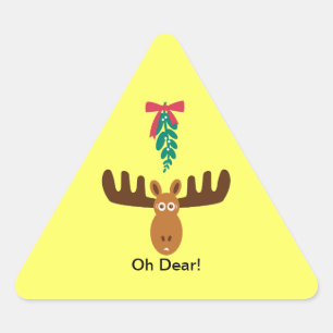 Adesivo Triangular Alces Head_Road Sign_Mistletoe_Oh caro!