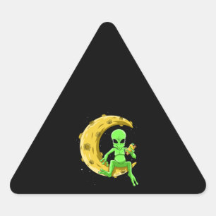 Adesivo Triangular Alienígena Engraçado Homens Mulheres Taco Lover Pr
