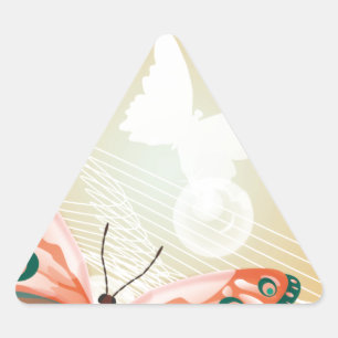 Adesivo Triangular Aloha Borboleta Havaiana Casamento Amor Arte Desti
