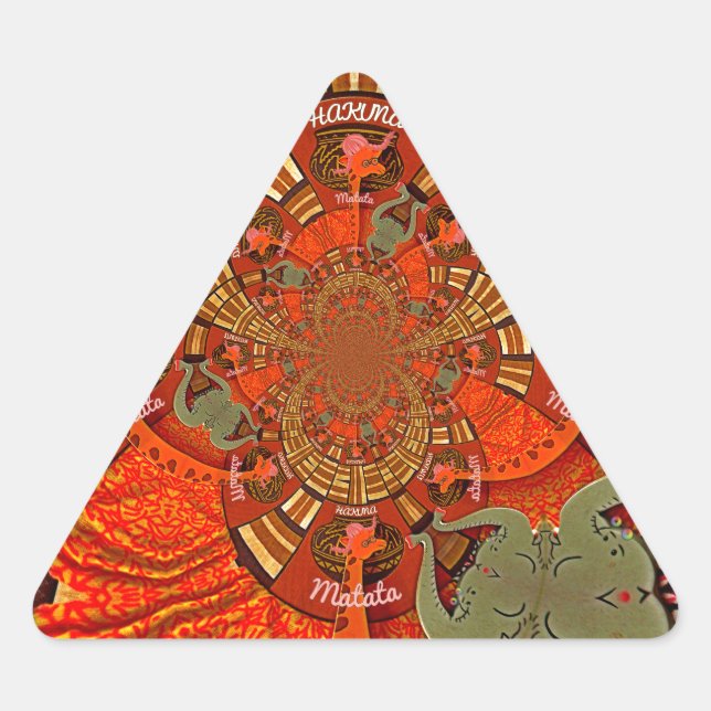 Adesivo Triangular Alturas Impressionantes: Linda Girafa Africana Eng (Frente)