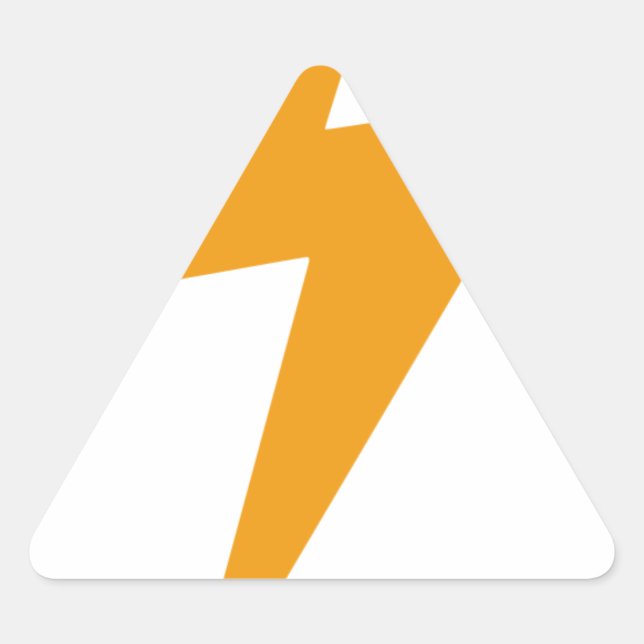 Adesivo Triangular Amarelo de Energia do Trovão Impresso (Frente)
