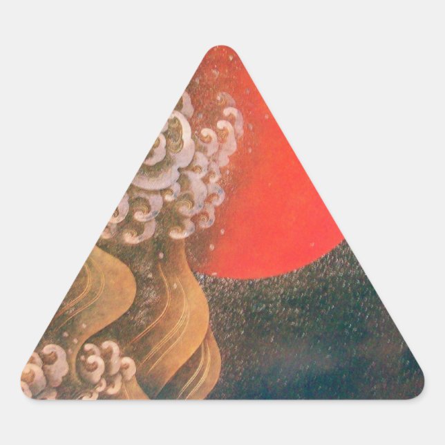 Adesivo Triangular AMATERASU, SUN GODDESE, vermelho preto (Frente)