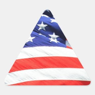 Adesivo Triangular American Flag, você pode adicionar texto e carrega