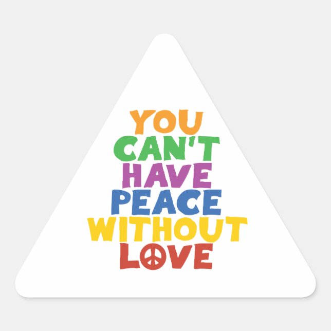 Adesivo Triangular Amor e Paz (Frente)