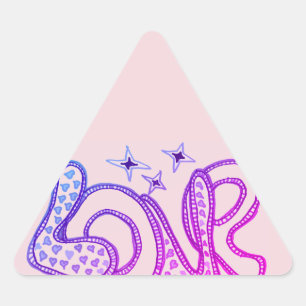 Adesivo Triangular Amor no estilo dos anos 60