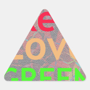 ADESIVO TRIANGULAR AMOR VERDE OURO VERMELHO