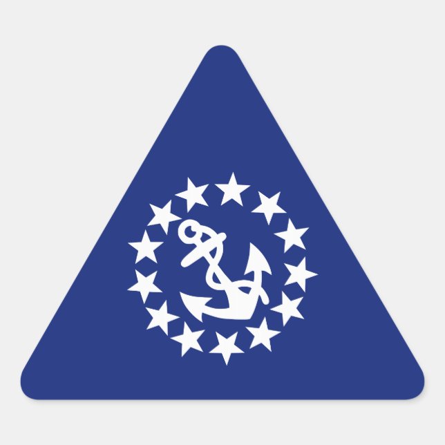 Adesivo Triangular Anchor de Bandeira Náutica Americana Anchura Azul (Frente)