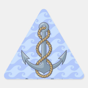 Adesivo Triangular Âncora com corda