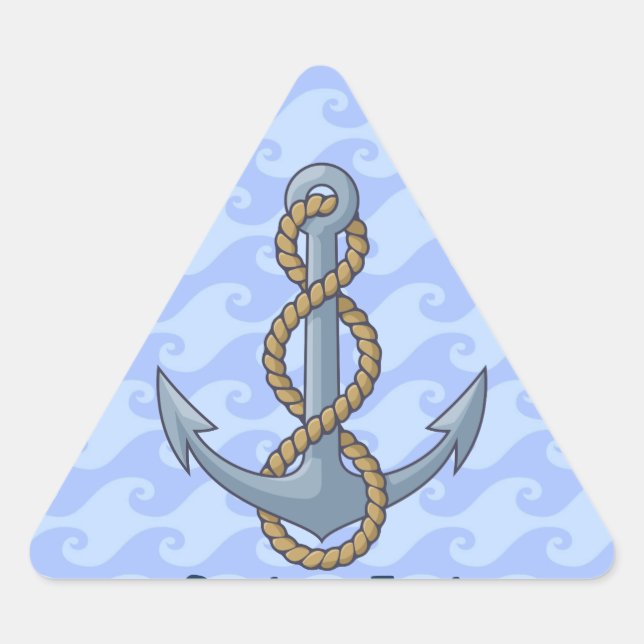 Adesivo Triangular Âncora com Corda (Frente)