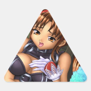 Adesivo Triangular Anime Girl - Amor