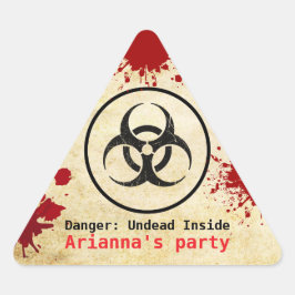 Adesivo Triangular Aniversário do Apocalypse Zombie | Halloween Bioha