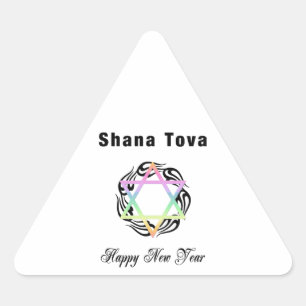 Adesivo Triangular Ano novo judaico Shana Tova