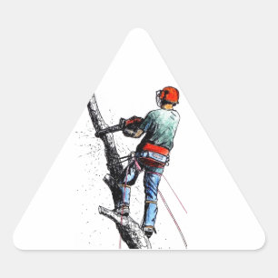 Adesivo Triangular Arborist Tree Surgeon chainsaw Triangle Sticker