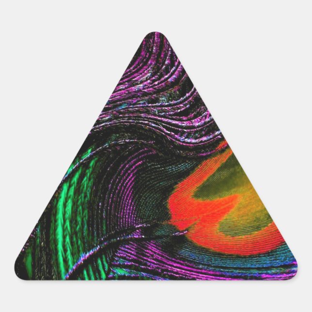 Adesivo Triangular Arco-íris de penas de punho (Frente)