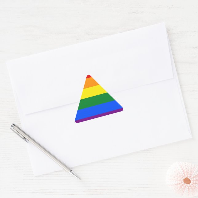 Adesivo Triangular Arco-Íris do Orgulho LGBT (Envelope)