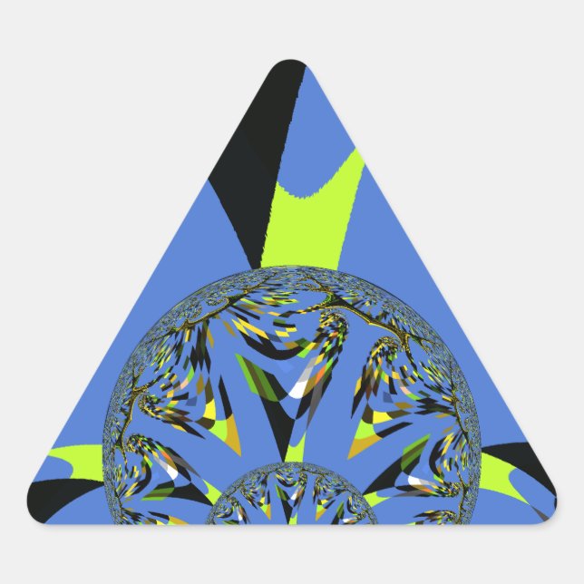 Adesivo Triangular Arcos legal com Esferas Fractais Design de Arte (Frente)