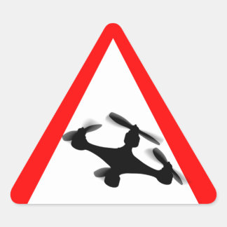 Adesivo Triangular Área de Voo por Drone