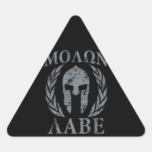 Adesivo Triangular Armadura espartano do Grunge de Molon Labe