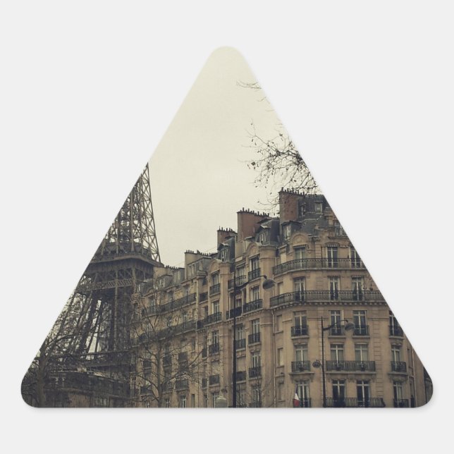 Adesivo Triangular Arquitetura Eiffel Tower Paris (Frente)