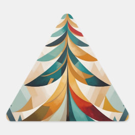 Adesivo Triangular Art Deco Ramificações geométricas de Natal com pen