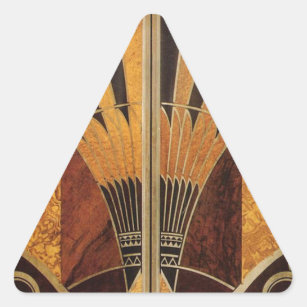 Adesivo Triangular art Nouveau,art deco, vintage, wood Color, chic