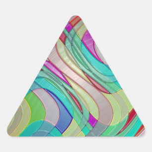 Adesivo Triangular Arte abstrata colorida e divertida