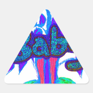 Adesivo Triangular Arte Azul Suave Com Ciano: Toque De Bebê.