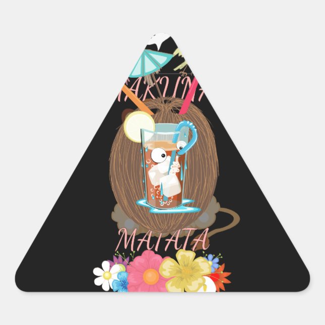 Adesivo Triangular Arte de Limonada de Coco e Limonada da Natureza Tr (Frente)