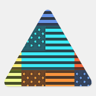 Adesivo Triangular Arte de padrão de vetor de seleção com várias core