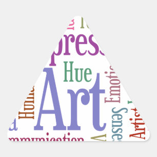 Adesivo Triangular Arte de Palavra Inspiração do Artista Criativo