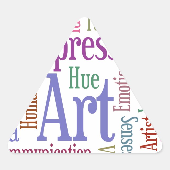 Adesivo Triangular Arte de Palavra Inspiração do Artista Criativo (Frente)