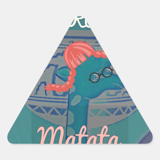 Adesivo Triangular Arte sobre Girafa Reproduzida: Uma Delícia African (Frente)