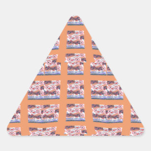 Adesivo Triangular Arte Única e Elegante com Padrão de Coração para T
