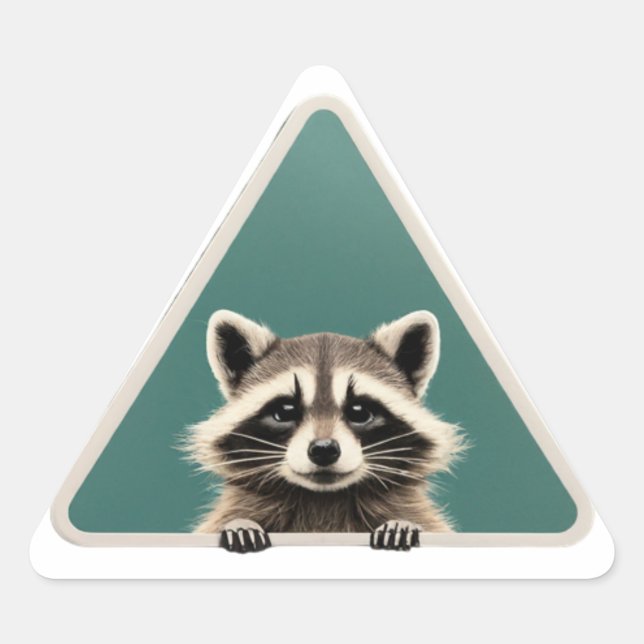 Adesivo Triangular Artista Mischievous Raccoon (Sticker Triângulo (Frente)