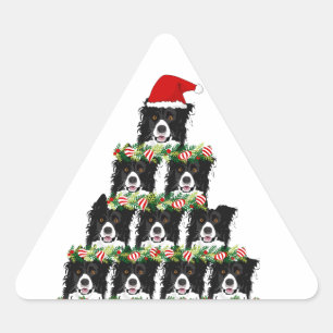Adesivo Triangular Árvore de Cachorro de Natal