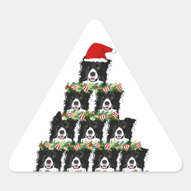 Adesivo Triangular Árvore de Cachorro de Natal (Frente)